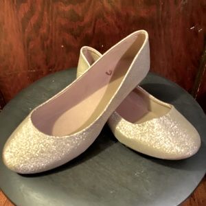 Gold glitter flats